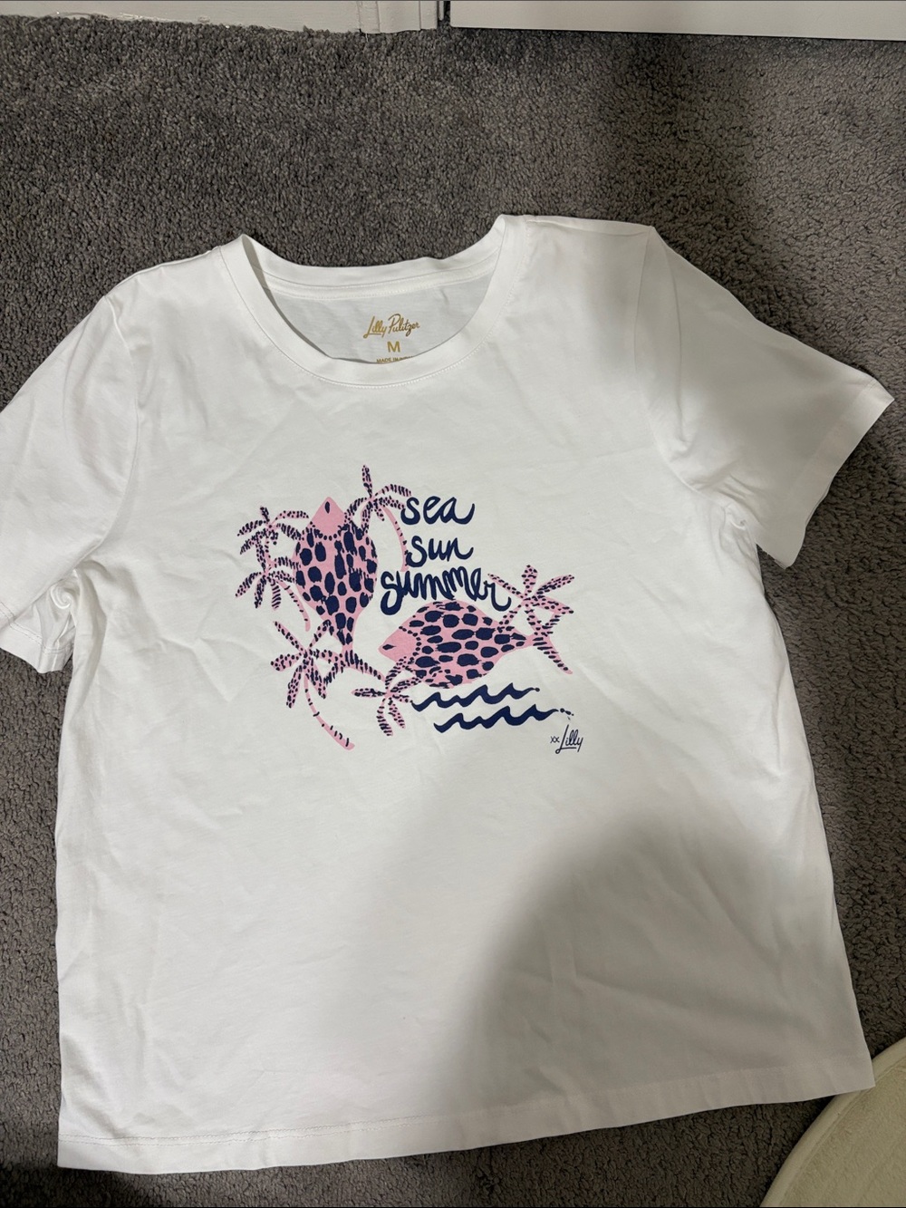 Lilly Pulitzer Barreto Knit Top features a vibrant "sea sun summer"